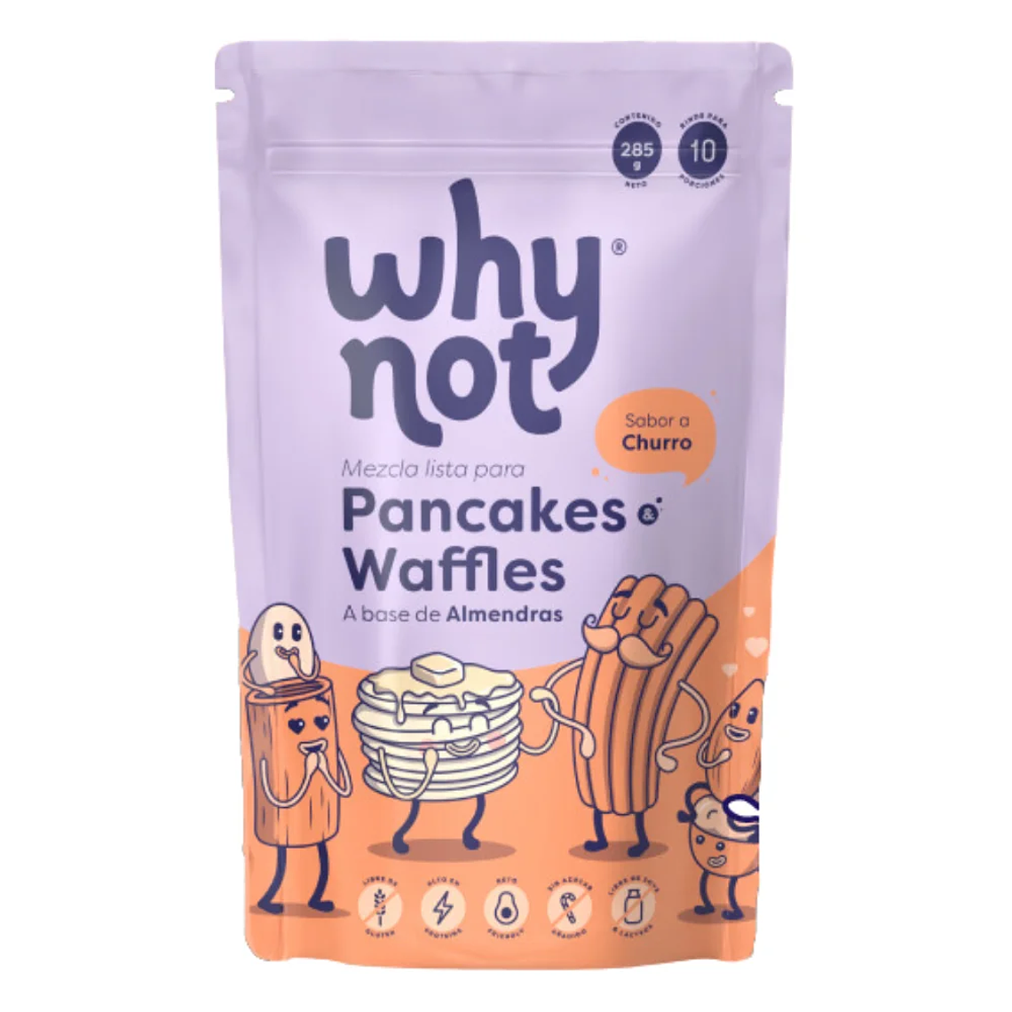 Pancakes & Waffles a Base de Almendras Churro Why Not 1