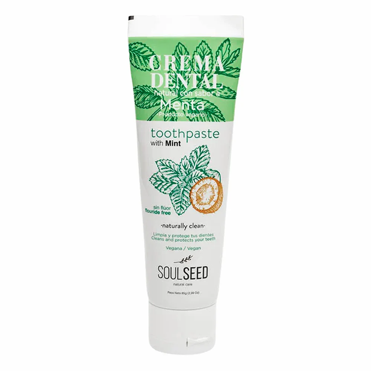 Crema Dental Menta Sin Flúor 75 g SoulSeed 1