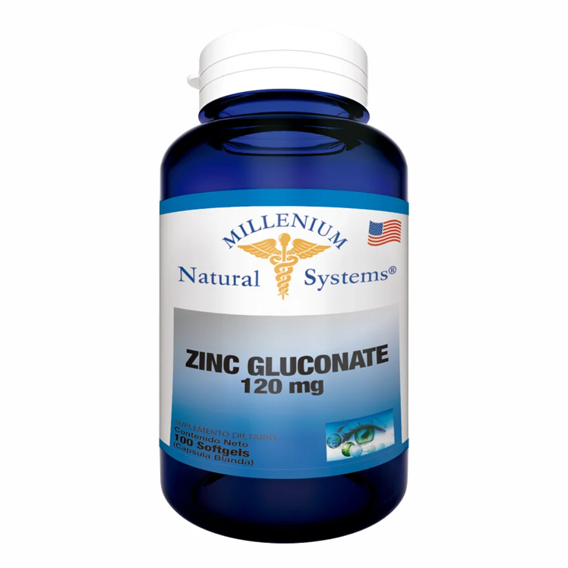 Zinc Gluconate 120 mg 100 Softgels Natural Systems 1