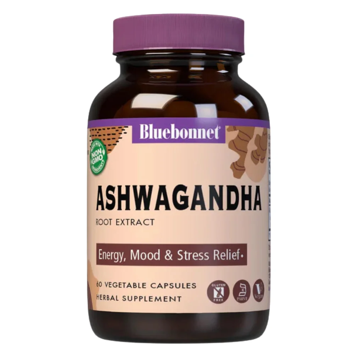 Ashwagandha Extracto de Raíz 60 Cápsulas Bluebonnet 1