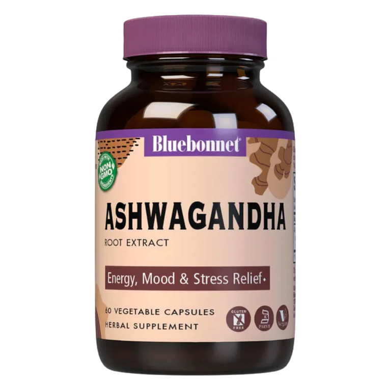 Ashwagandha Extracto de Raíz 60 Cápsulas Bluebonnet 1