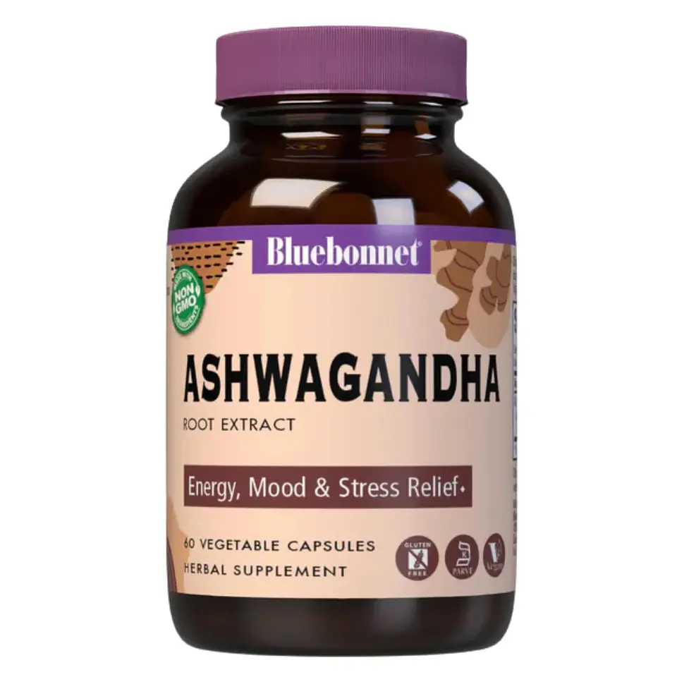 Ashwagandha Extracto de Raíz 60 Cápsulas Bluebonnet 1