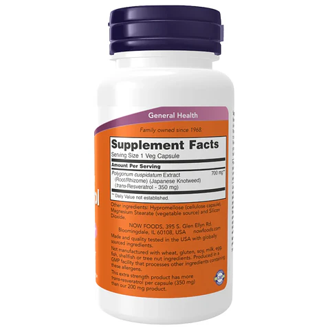 Resveratrol Extra Strenght 350mg 60 Cap NOW