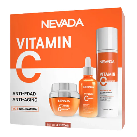Set Anti-Edad Vitamin C y Niacinamida Nevada 3 Piezas