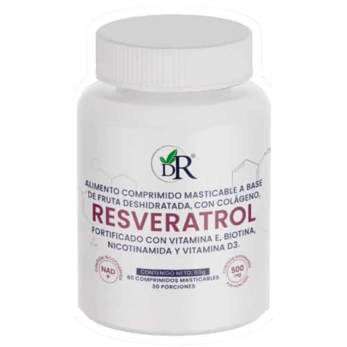 Resveratrol 500mg  Doctor Rojas 60 Cápsulas Masticables 1