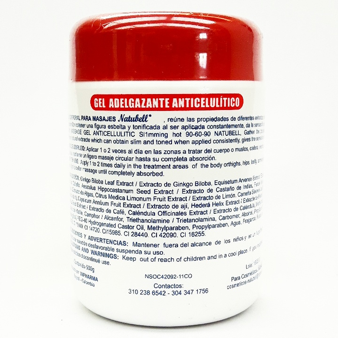 Gel Caliente Adelgazante y Anticelulítico 500 g Natubell 2