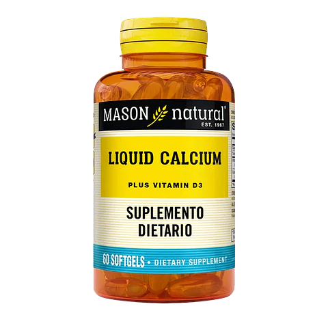 Liquid Calcium with Vitamina D3 60 Softgels Mason Natural
