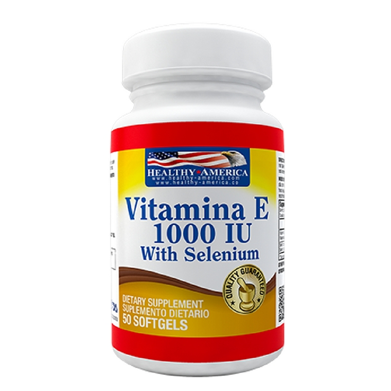 Vitamina E 1000 IU with Selenium 50 softgels Healthy America 1