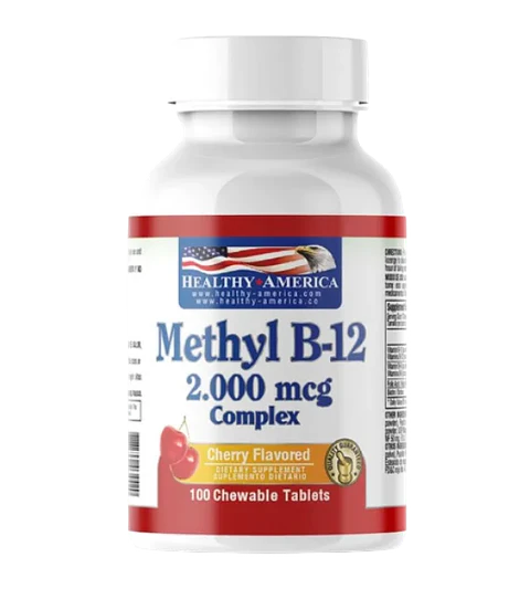 Methyl B-12 2000 mcg Healthy America 100 Tabletas masticables