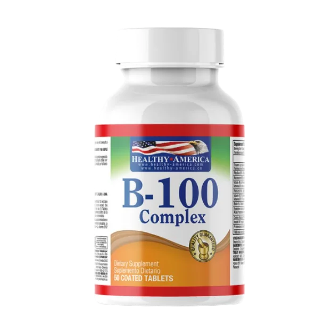 B 100 Complex 50 caplets Healthy America 1