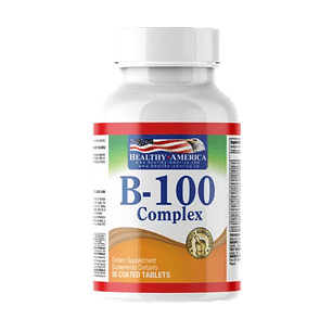 B 100 Complex 50 caplets Healthy America