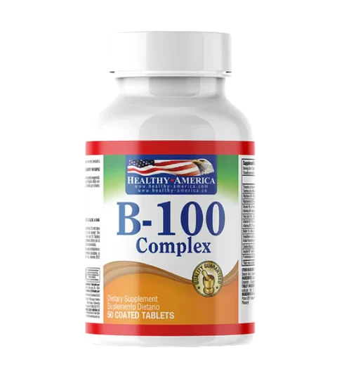 B 100 Complex 50 caplets Healthy America