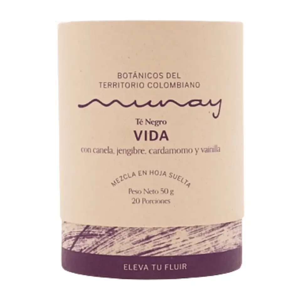 Té Negro Vida Canela Jengibre Mezcla en Hoja Munay 70 gr  1