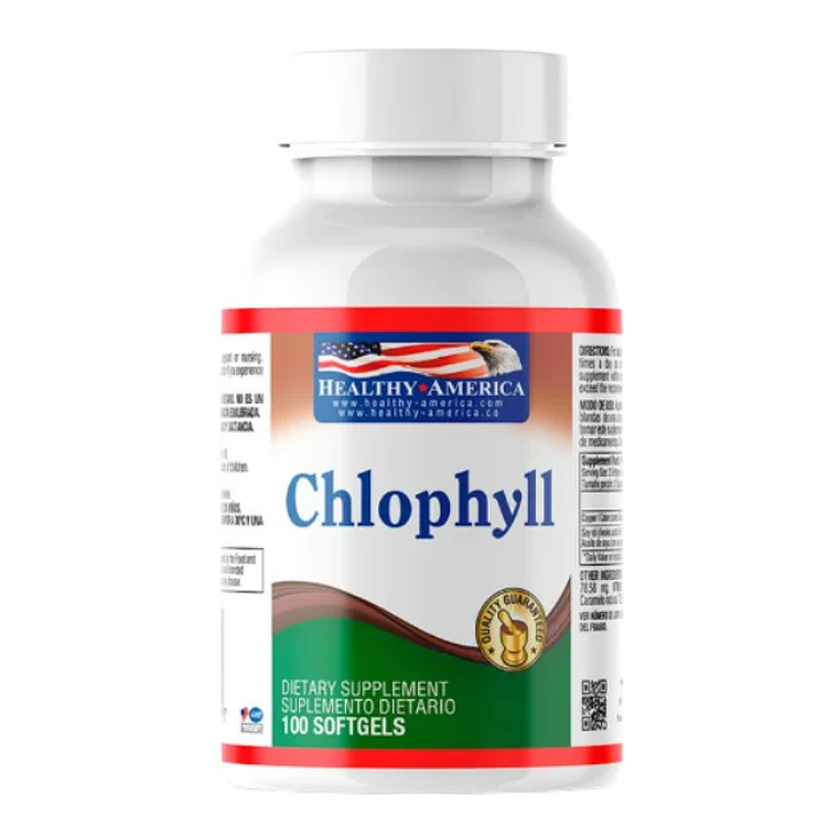 Clorofila Chlophyll 100 softgels Healthy America 1