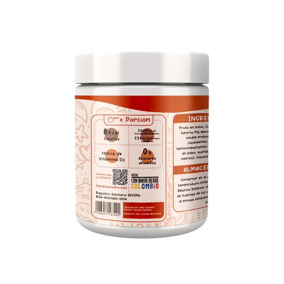 Citrato de Magnesio y Vitamina D3 245grs BenditaMadre 2