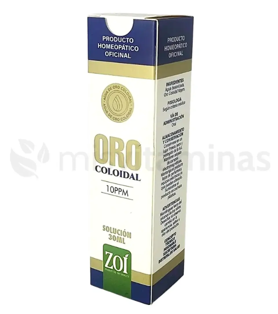 Oro Coloidal 10 ppm Solución Oral 30 ml Zoí 1
