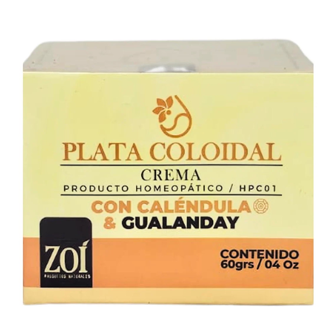 Crema Plata Coloidal con Caléndula y Gualanday 60 gr Zoí 1