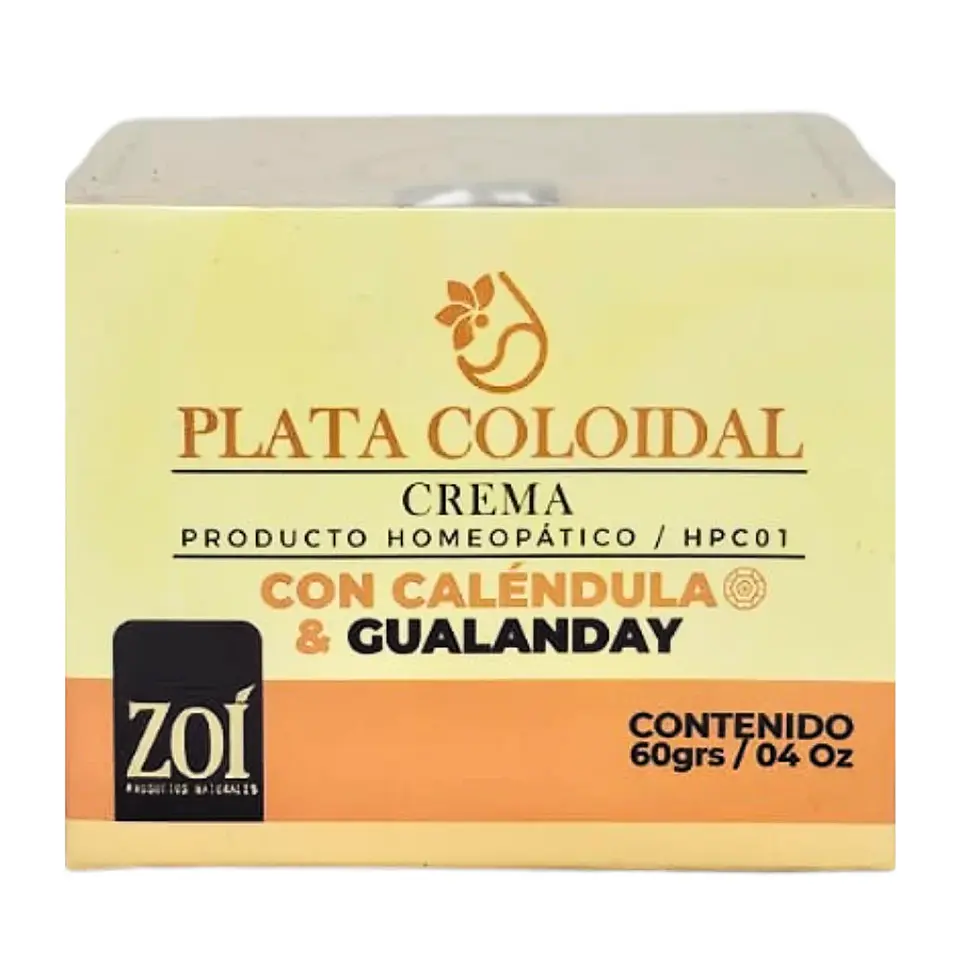 Crema Plata Coloidal con Caléndula y Gualanday 60 gr Zoí 1