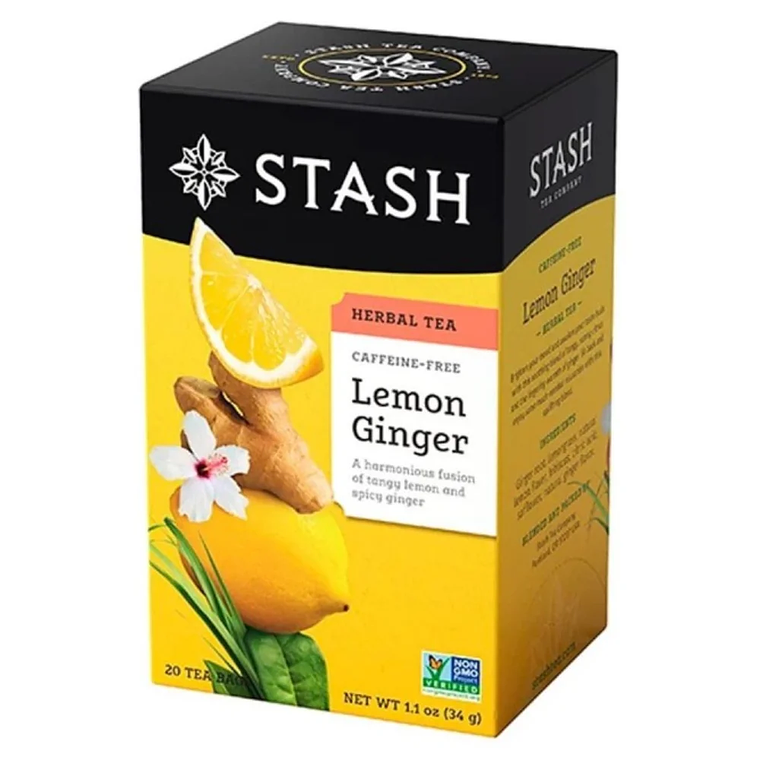 Té Herbal Lemon Ginger Vitality 20 bolsas Stash  1