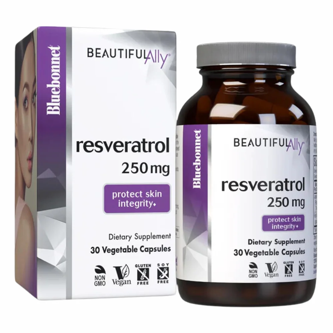 Beautiful Ally Resveratrol 250 mg 30 Cápsulas Bluebonnet 1