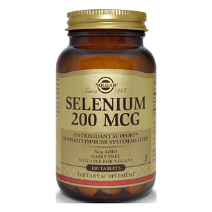 Selenium 200 mcg Solgar 100 Tabletas