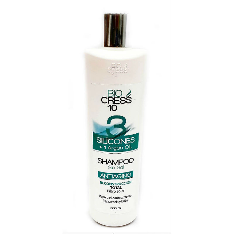 Shampoo 3 Siliconas con Aceite de Argán 300 ml Bio Cress 10 1