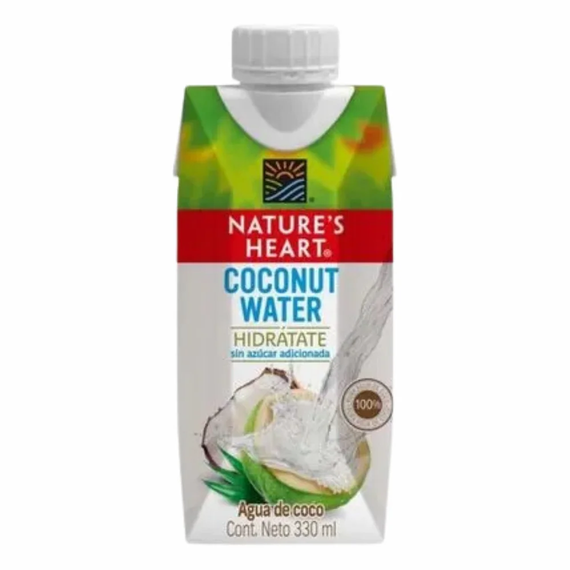 Agua de Coco Sin Azúcar 330 ml Nature's Heart 1