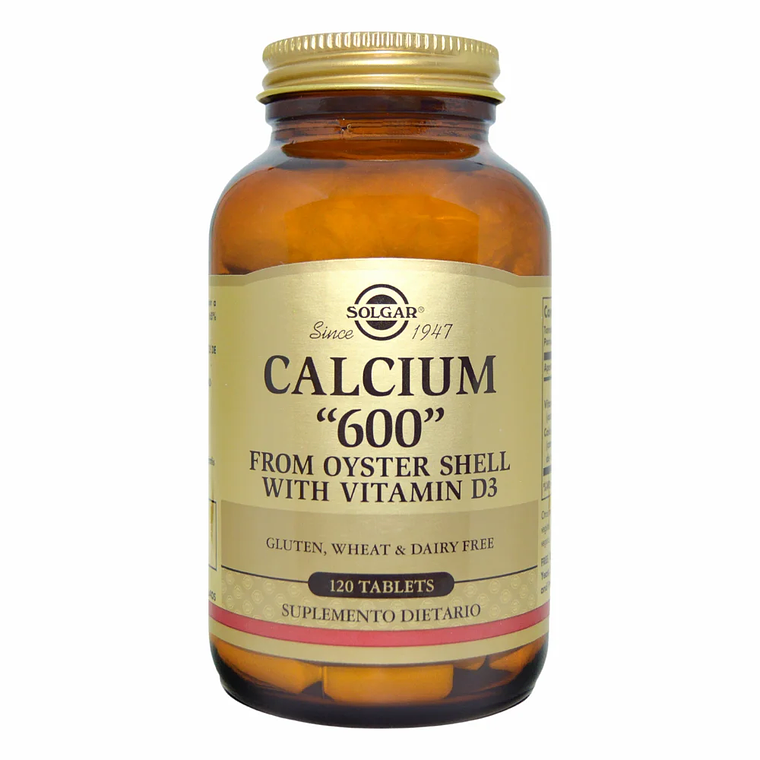 Calcium 600 de Concha de Ostras y vitamina D3 Solgar 1