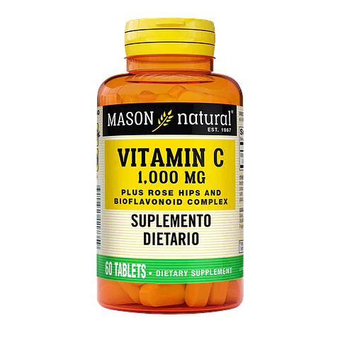 Vitamina C 1000 mg Rose Hips 60 Tabletas Mason Natural