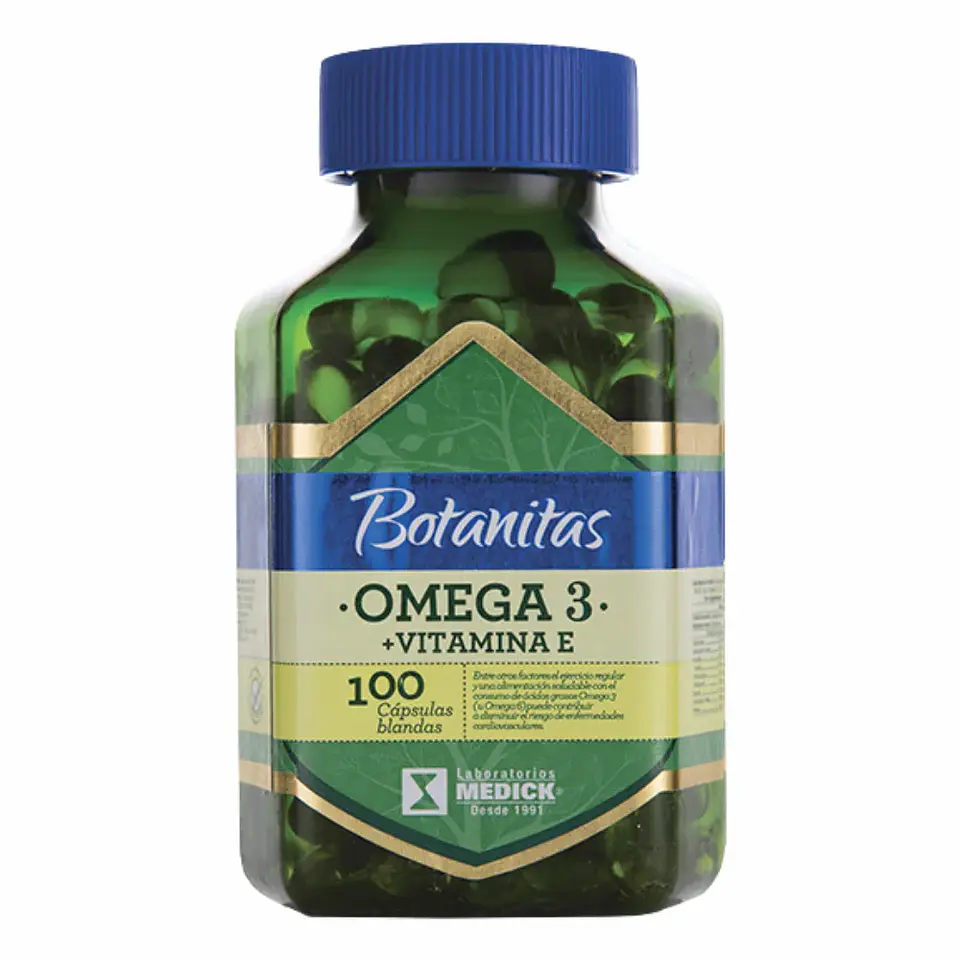 Omega 3 más Vitamina E 100 Cápsulas Botanitas 1