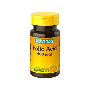 Ácido Fólico Good'N Natural 400 mcg 250 Tabletas