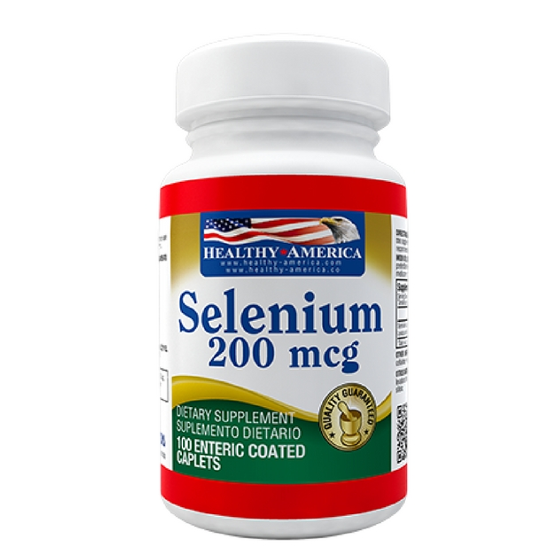 Selenium 200 mcg 100 caplets Healthy America 1