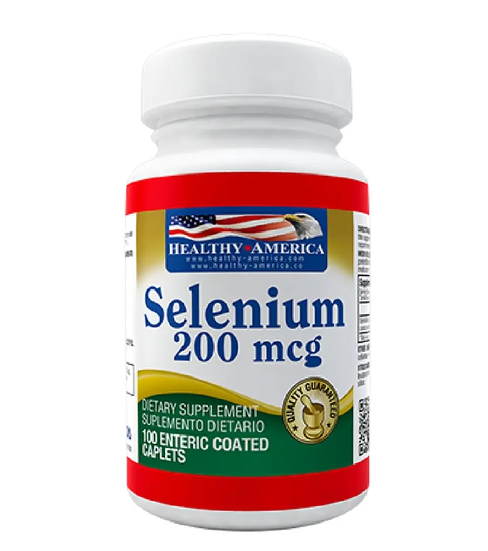 Selenium 200 mcg 100 caplets Healthy America 1