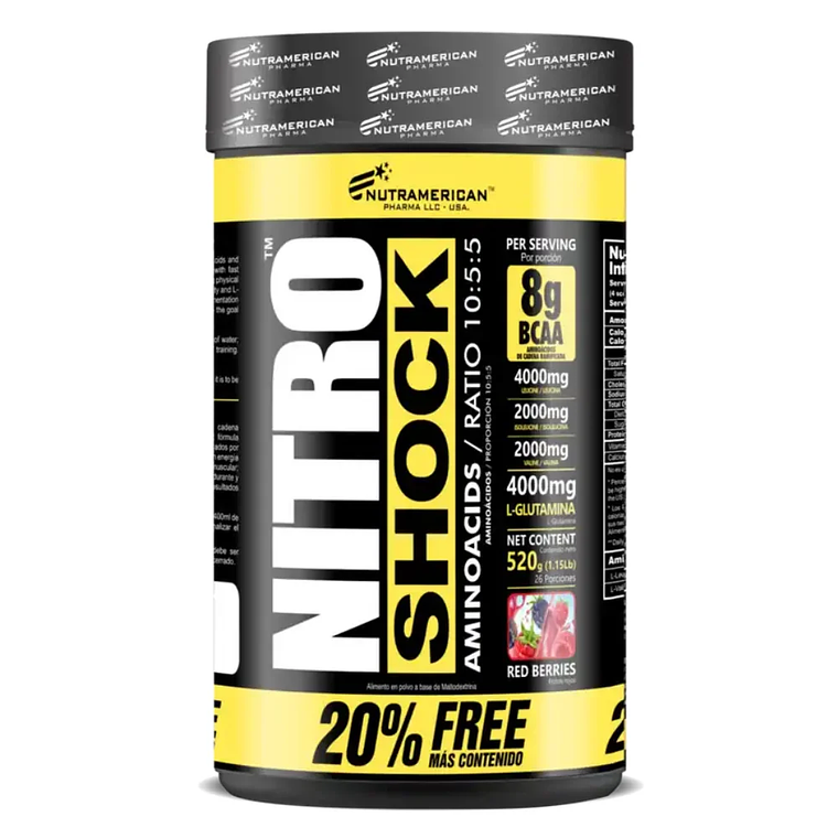 Nitro Shock Bcaa Nutramerican 22 servicios 1