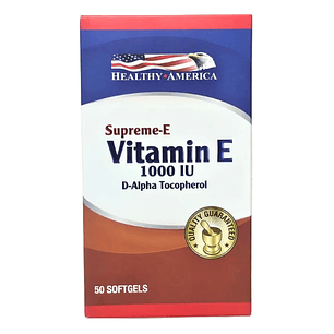 Vitamina E 1000 IU D-Alpha Tocopherol 50 Softgels Healthy America