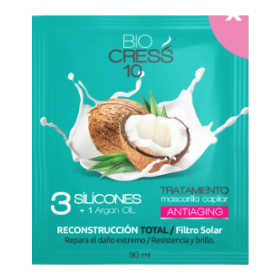 Tratamiento 3 Siliconas con Aceite de Argán Sachet 30 ml Bio Cress 10 1