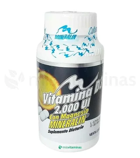 Vitamina D3 2000 IU con Magnesio 60 Cáps Mineralin