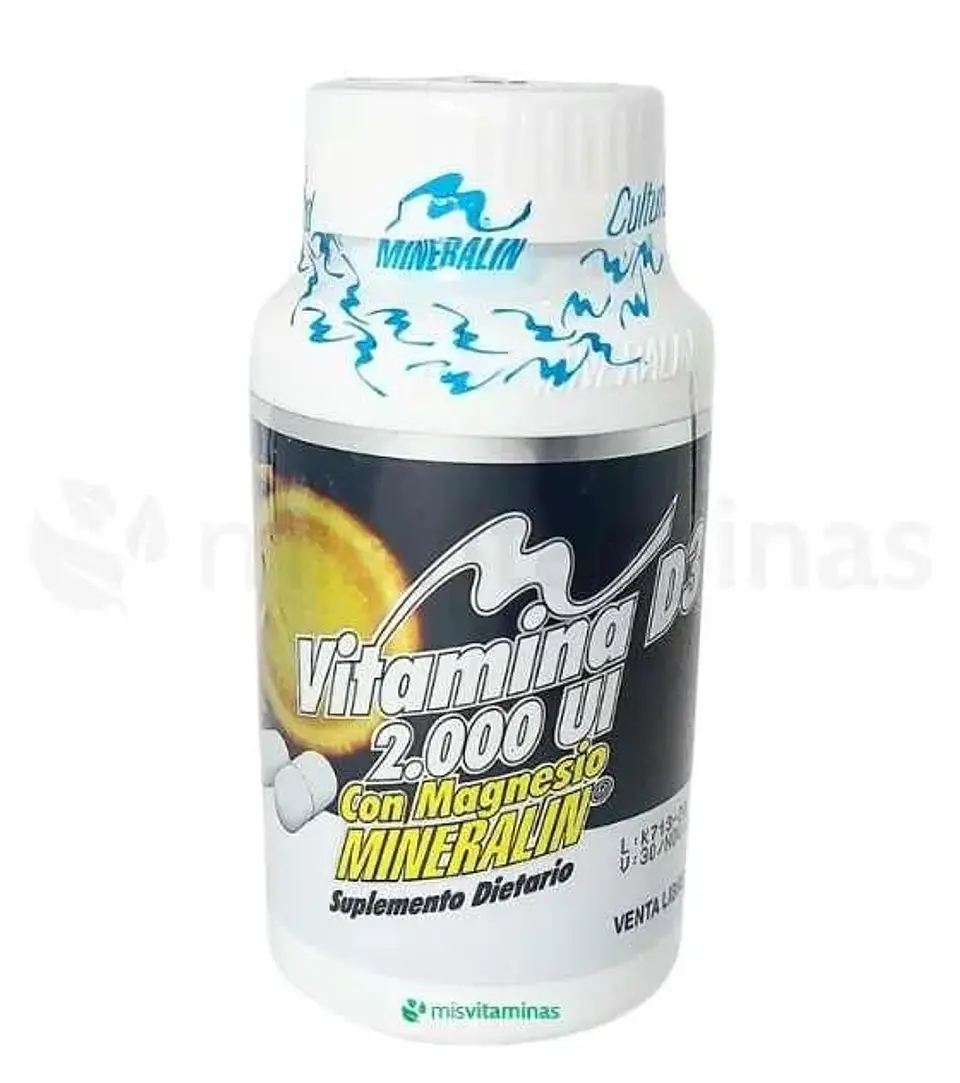 Vitamina D3 2000 IU con Magnesio 60 Cáps Mineralin 1