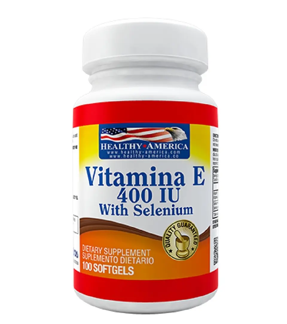 Vitamina E 400 IU with Selenium 100 softgels Healthy America 1
