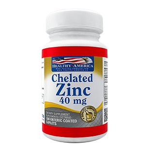 Chelated Zinc 40 mg 100 Tabletas  Healthy America