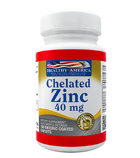 Chelated Zinc 40 mg 100 Tabletas  Healthy America