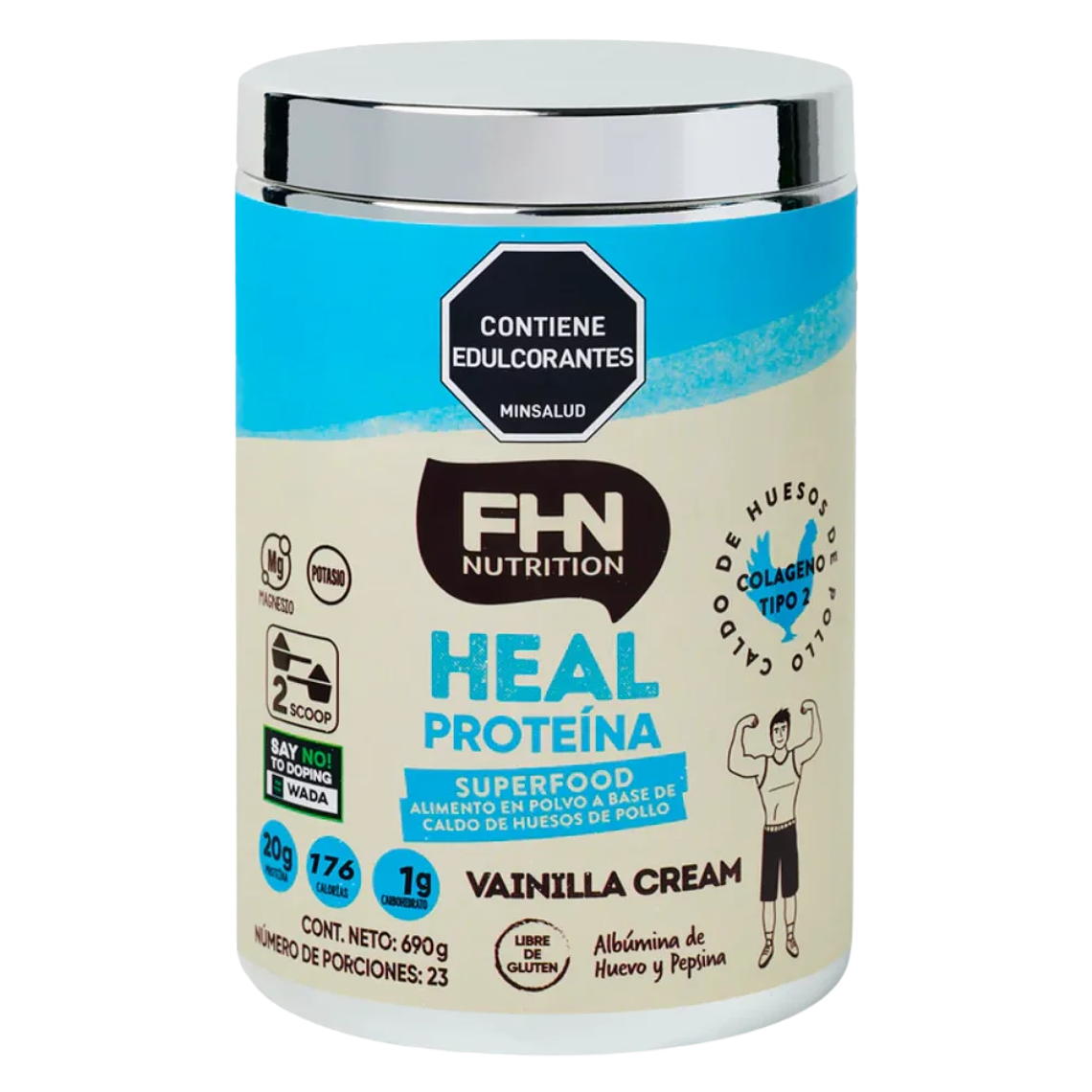 Heal Protein Crema de Vainilla 690 gr FHN 1