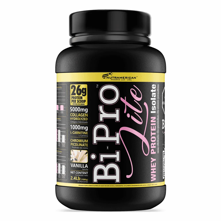 BiPro Lite Whey Protein Isolate 2.4 libras Nutramerican 1