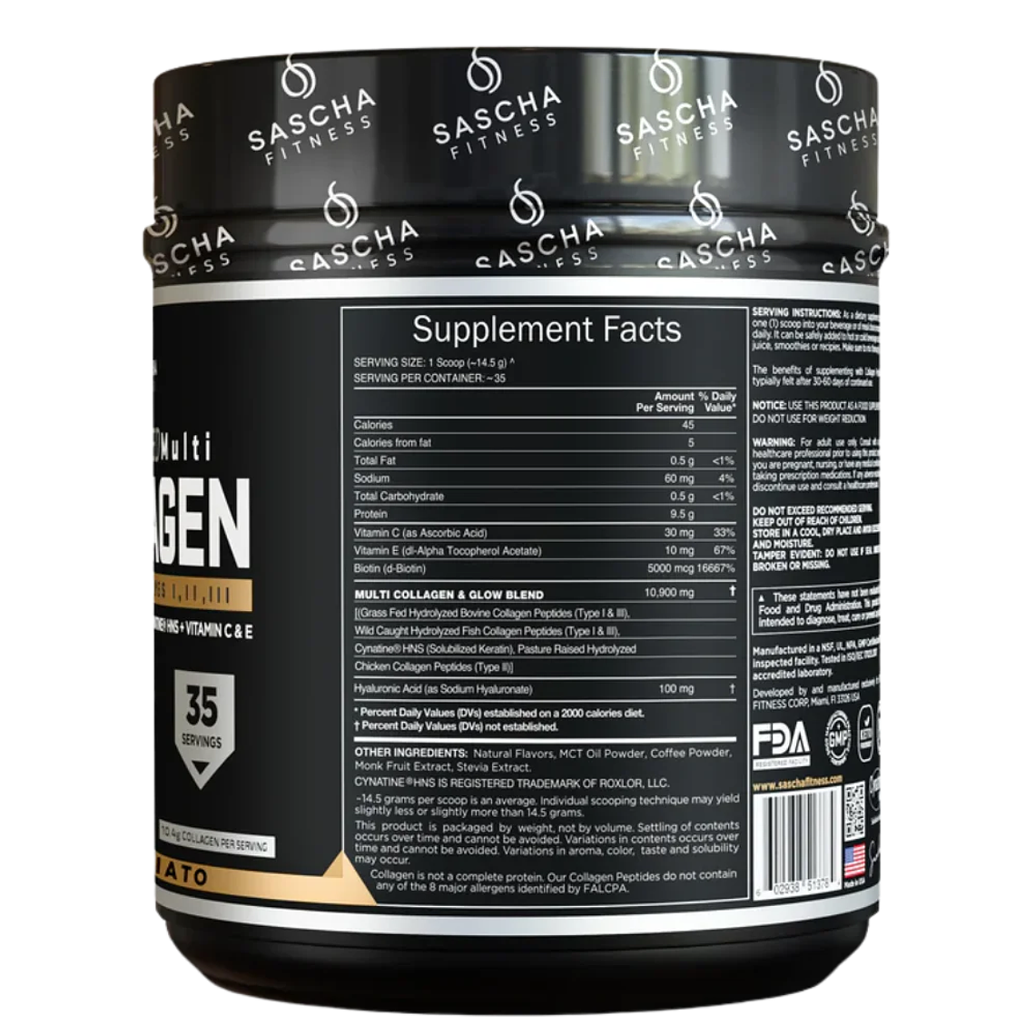 Hydrolyzed Collagen Caramelo 490 g Sascha Fitness 2