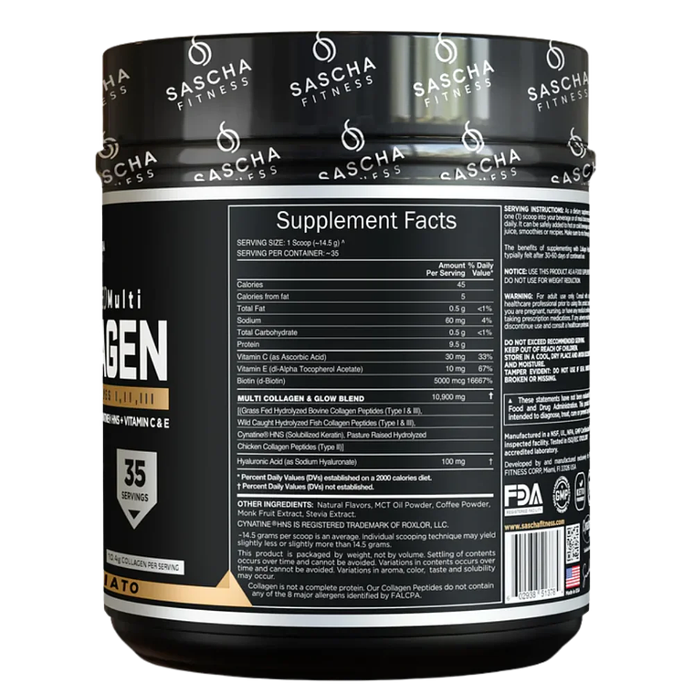 Hydrolyzed Collagen Caramelo 490 g Sascha Fitness 2