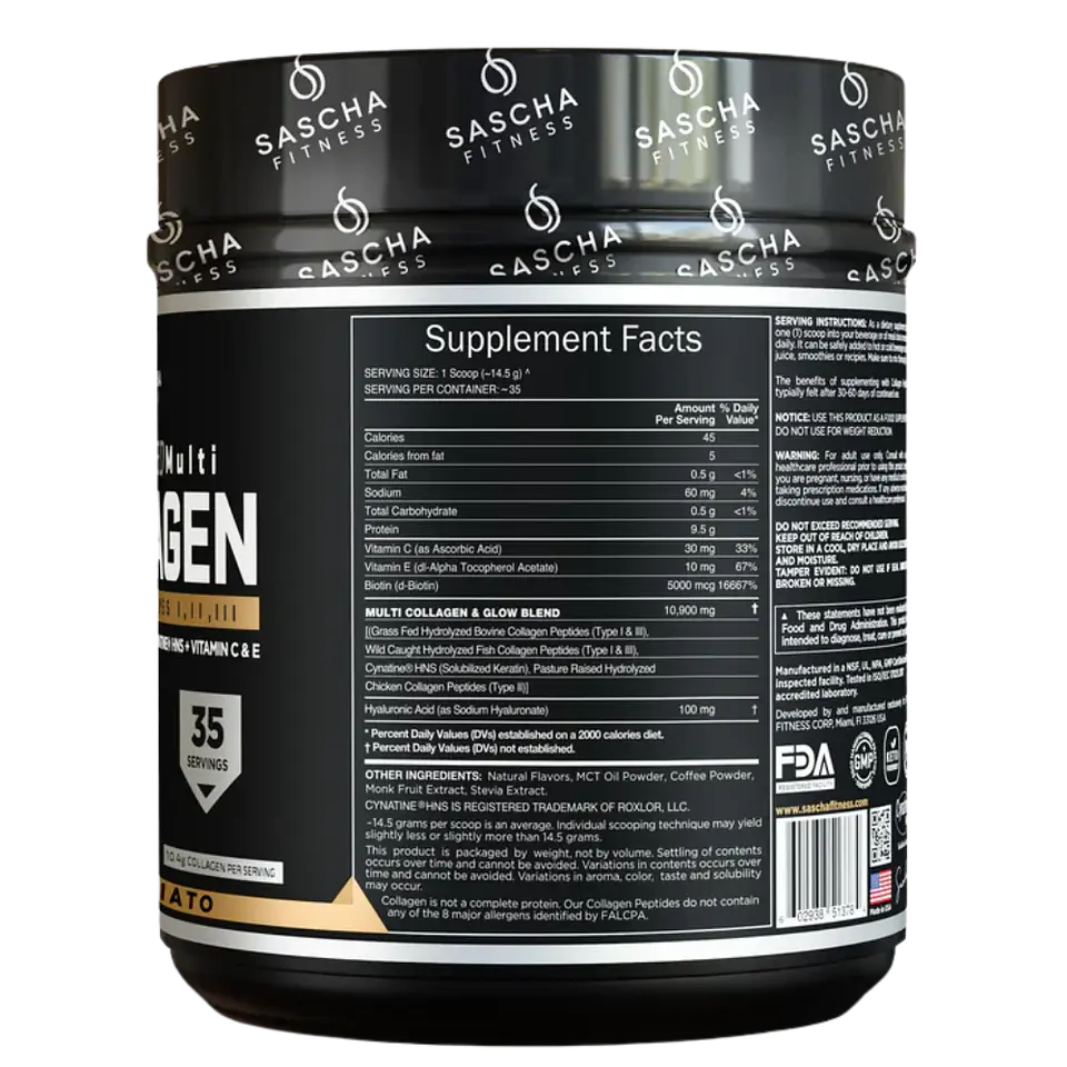 Hydrolyzed Collagen Caramelo 490 g Sascha Fitness 2