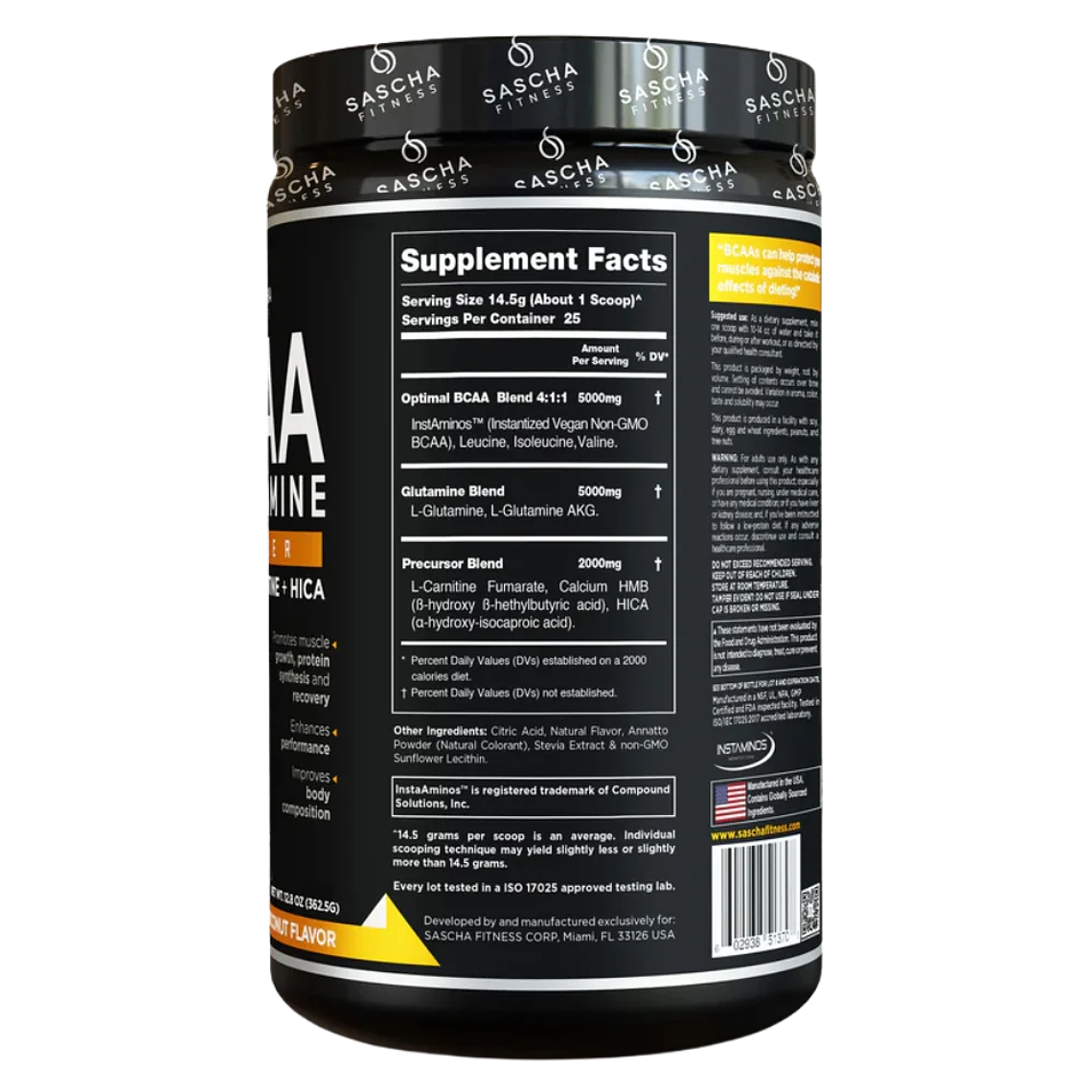 BCAA + Glutamine Mango Sascha Fitness  2