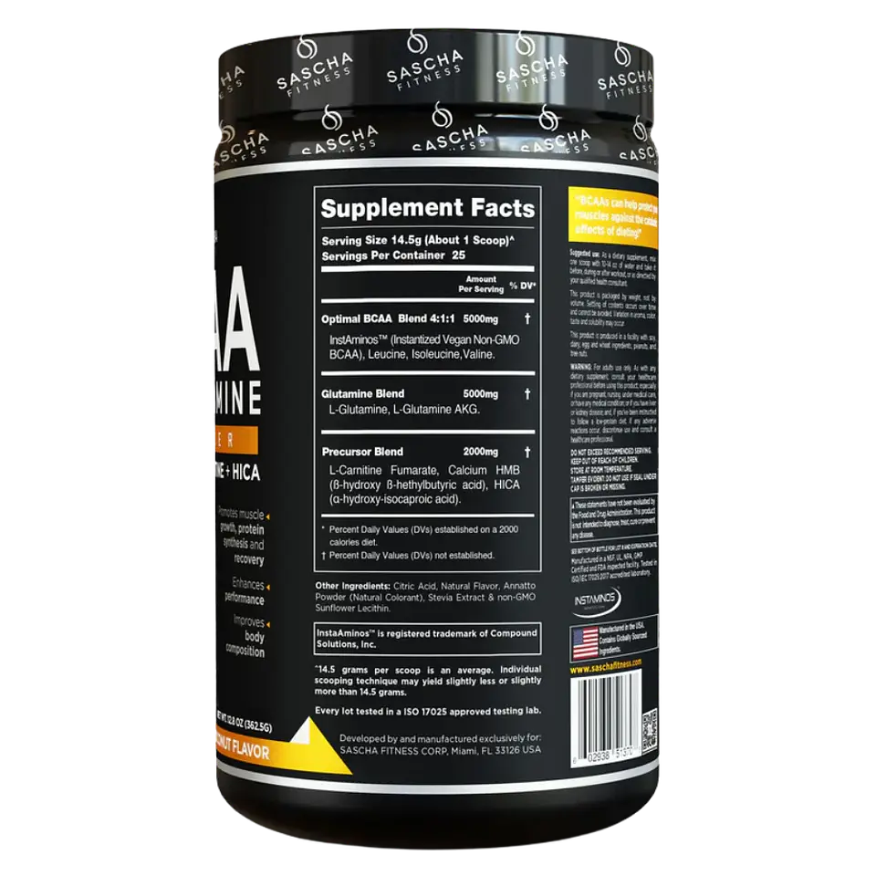 BCAA + Glutamine Mango Sascha Fitness  2