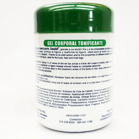 Gel Frío Corporal Tonificante 500 g Natubell
