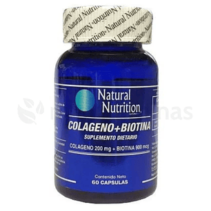 Colágeno y Biotina 60 Cápsulas Natural Nutrition 